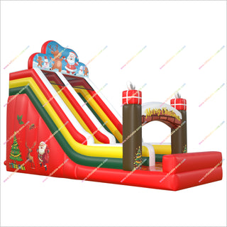 Inflatable Christmas Slide Party Play Ground Winter Inflatable Bouncy Castle With Slide Giant Inflatable Slide Rentals