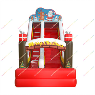 Inflatable Christmas Slide Party Play Ground Winter Inflatable Bouncy Castle With Slide Giant Inflatable Slide Rentals