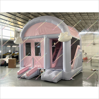 Cloud-Themed Inflatable Combo Bounce And Slide Big Inflatable House Bouncy Castle Slides To Buy