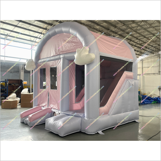 Cloud-Themed Inflatable Combo Bounce And Slide Big Inflatable House Bouncy Castle Slides To Buy