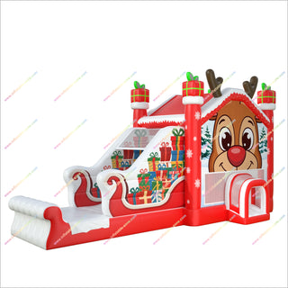Outdoor Christmas Decorations Jumping Castle Inflatable Combo Slide Bounce House Commercial Bouncer For Sale