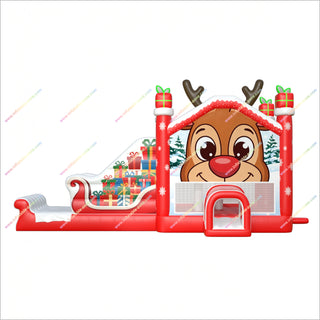 Outdoor Christmas Decorations Jumping Castle Inflatable Combo Slide Bounce House Commercial Bouncer For Sale