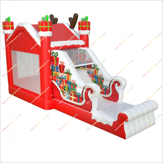 Outdoor Christmas Decorations Jumping Castle Inflatable Combo Slide Bounce House Commercial Bouncer For Sale