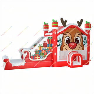 Outdoor Christmas Decorations Jumping Castle Inflatable Combo Slide Bounce House Commercial Bouncer For Sale
