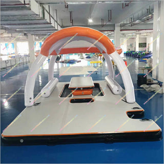 Inflatable Dock Floats Water Platform Leisure Inflatable Floating Party Island Bar Table Tent