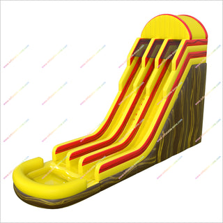 Inflatable Double Lane Waterslides Bouncy Jumping Castle Bold Yellow And Red Water Slides Inflatable With Pool