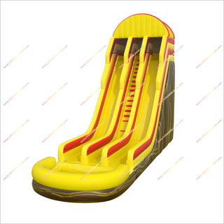 Inflatable Double Lane Waterslides Bouncy Jumping Castle Bold Yellow And Red Water Slides Inflatable With Pool