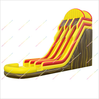 Inflatable Double Lane Waterslides Bouncy Jumping Castle Bold Yellow And Red Water Slides Inflatable With Pool