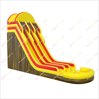 Inflatable Double Lane Waterslides Bouncy Jumping Castle Bold Yellow And Red Water Slides Inflatable With Pool