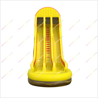 Inflatable Double Lane Waterslides Bouncy Jumping Castle Bold Yellow And Red Water Slides Inflatable With Pool