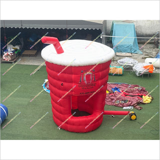 Tall Commercial Inflatable Drink Cup Concession Stand Equipment Window Inflatable Drink Stand Event Booth Tent