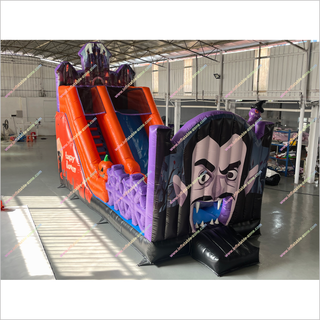 Happy Halloween Funny Inflatable Dry Slide Bouncer Pumpkins Spooky Adult Bounce House With Slide