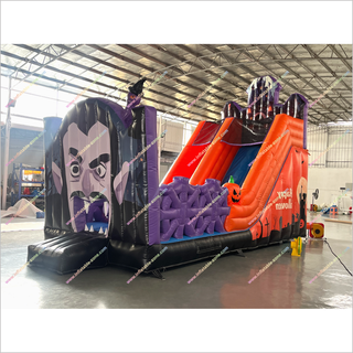Happy Halloween Funny Inflatable Dry Slide Bouncer Pumpkins Spooky Adult Bounce House With Slide