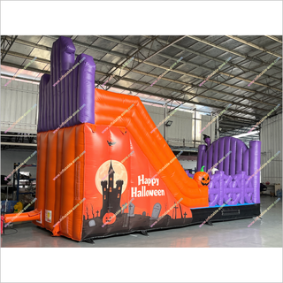 Happy Halloween Funny Inflatable Dry Slide Bouncer Pumpkins Spooky Adult Bounce House With Slide