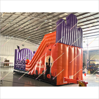 Happy Halloween Funny Inflatable Dry Slide Bouncer Pumpkins Spooky Adult Bounce House With Slide