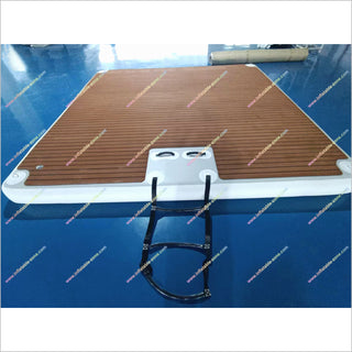 Inflatable Floating Dock With Ladder Water Mat Yoga Floating Island Platform Inflatable Dock For Boat