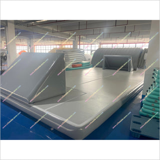 Inflatable Football Playground Air Floor Track Gymnastics Crash Mat Outdoor Tumble Track Inflatable Soccer Field For Adults