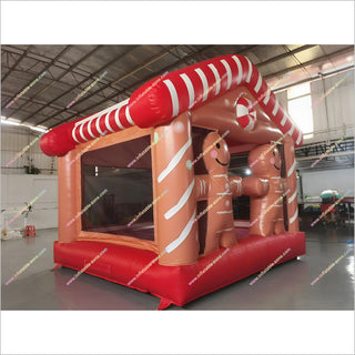 Inflatable Gingerbread House Yard Decorations Cheap Bouncer Christmas Party Entertainment Small Jumping Castle For Sale