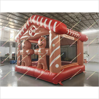 Inflatable Gingerbread House Yard Decorations Cheap Bouncer Christmas Party Entertainment Small Jumping Castle For Sale
