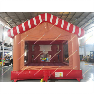 Inflatable Gingerbread House Yard Decorations Cheap Bouncer Christmas Party Entertainment Small Jumping Castle For Sale