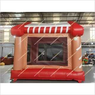 Inflatable Gingerbread House Yard Decorations Cheap Bouncer Christmas Party Entertainment Small Jumping Castle For Sale