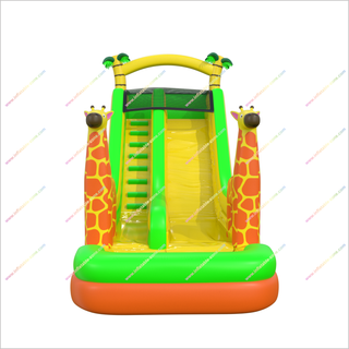 Giant Inflatable Giraffe Waterslide And Pool Palm Tree Arch Bounce House With Water Slide For Adults
