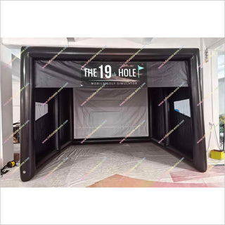 Custom Logo Inflatable Golf Simulator Enclosure And Impact Screen Blow Up Hitting Cage Golf Training Tent