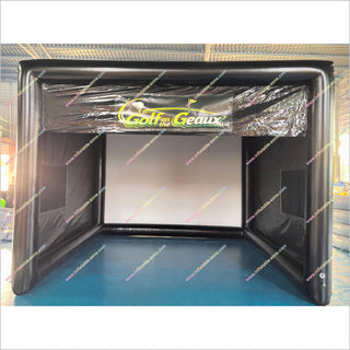 Golf Driving Range Cage Inflatable Golf Simulator Housing Enclosure Home Tent With High Impact Screen