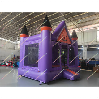Spooky Pumpkin Face Inflatable Halloween Haunted Castle Commercial Park Halloween Bounce House For Sale