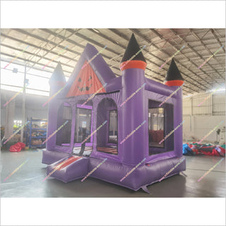 Spooky Pumpkin Face Inflatable Halloween Haunted Castle Commercial Park Halloween Bounce House For Sale