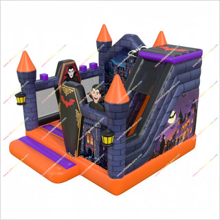 Halloween Vampire Spooky Jumping Castle Inflatable Combo Slide Inflatable Haunted House For Sale