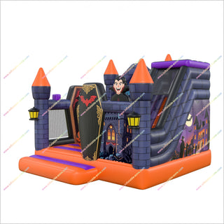 Halloween Vampire Spooky Jumping Castle Inflatable Combo Slide Inflatable Haunted House For Sale