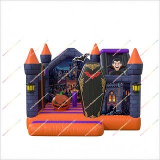 Halloween Vampire Spooky Jumping Castle Inflatable Combo Slide Inflatable Haunted House For Sale