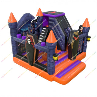 Halloween Vampire Spooky Jumping Castle Inflatable Combo Slide Inflatable Haunted House For Sale