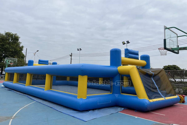 Outdoor Interactive Soccer Playground Equipment Inflatable Human Football Field Games