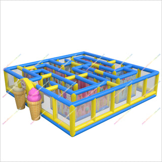 Happy Delicious Inflatable Ice Cream Maze Fun Obstacle Games Laser Tag Inflatable Maze For Sale