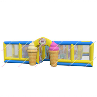 Happy Delicious Inflatable Ice Cream Maze Fun Obstacle Games Laser Tag Inflatable Maze For Sale