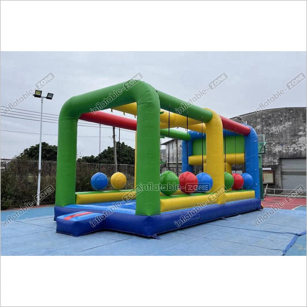 Inflatable Interactive Gauntlet Inflatable Game Cannonballs Boulder Da