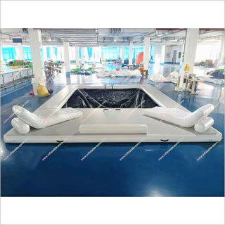 Inflatable Jellyfish Pool With Sofa Floating Net Yacht Inflatable Pool Boat Dock Boarding Platform