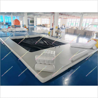 Inflatable Jellyfish Pool With Sofa Floating Net Yacht Inflatable Pool Boat Dock Boarding Platform