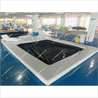 Inflatable Jellyfish Pool With Sofa Floating Net Yacht Inflatable Pool Boat Dock Boarding Platform