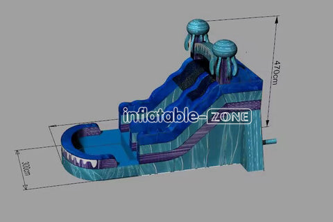 Inflatable-Zone Design Inflatable Jellyfish Waterslide Commercial Bounce And Splash Inflatable Pool Water Slide