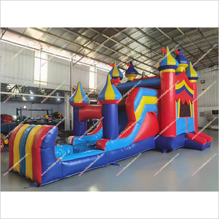 Inflatable Jumping Castle Waterslide And Pool Combo Commercial Water Slide Bounce House For Sale
