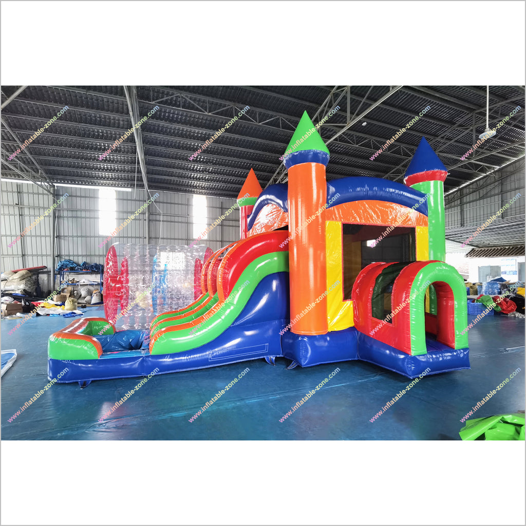 Inflatable Jumping Castle Hire Water Slide With A Pool Rainbow Combo ...