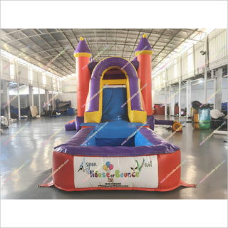 Inflatable Jumping Castle Indoor Long Pool Slide Bounce House Water Slide Combo Rentals Near Me