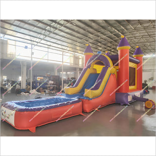 Inflatable Jumping Castle Indoor Long Pool Slide Bounce House Water Slide Combo Rentals Near Me