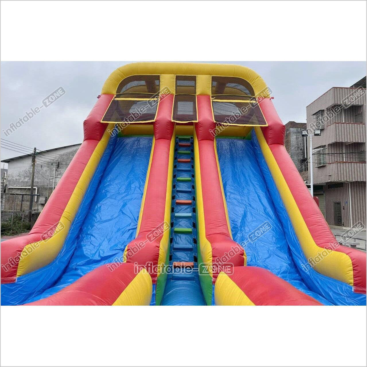 Colorful Giant Inflatable Slide Double Lanes Inflatable Kids Slides ...