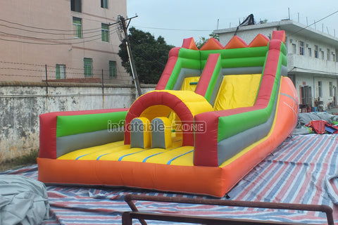 Fun Backyard Equipment Inflatable Kids Slides With Arch Obstacle Inflatable Slide Bouncer For Parties