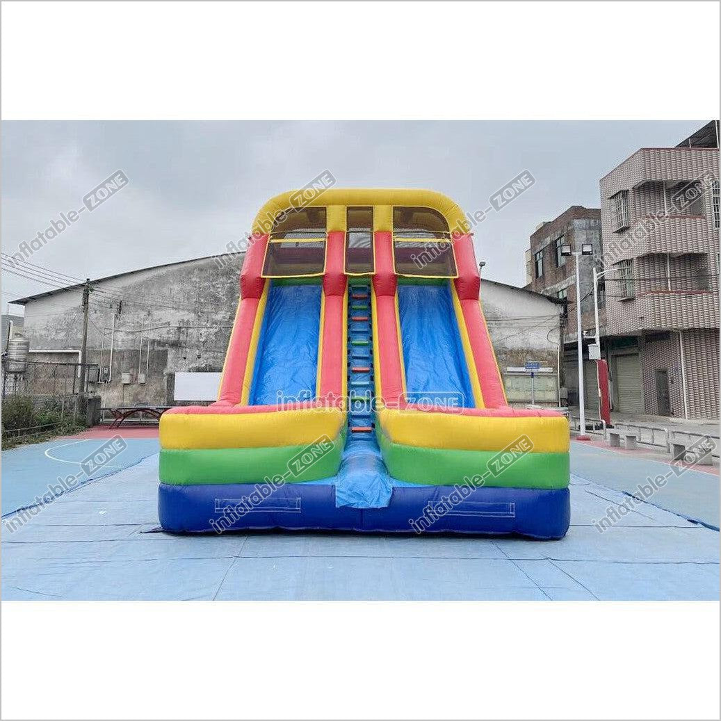 Colorful Giant Inflatable Slide Double Lanes Inflatable Kids Slides ...