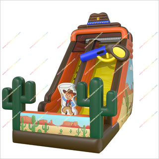 Cowboy Theme Party Inflatable Large Slide Wild West Fun Bouncer Playground Blow Up Slides For Rent Near Me